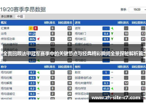 全面回顾法甲冠军赛季中的关键节点与经典精彩瞬间全景探秘解析篇